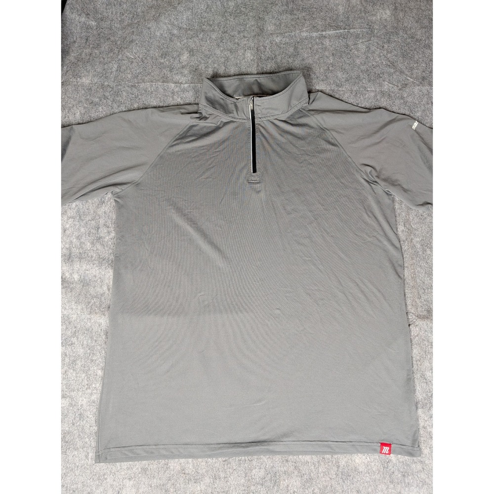 Marucci Mens‎ Grey Quarter Zip Pullover Long Sleeve Athletic Performance Shirt - Picture 4 of 9